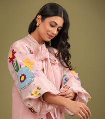 BADABAGH POWDER PINK WHISPER CO-ORD SET
