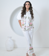 SUEDE KHUSHBOO LINEN CO-ORD SET