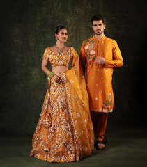 AMALTAS BLOOM PICHWAI LEHENGA SET