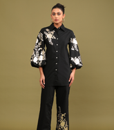 BLACK GOLD ROSE LONG TUNIC CO-ORD SET