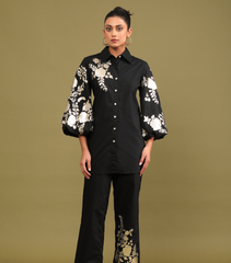 BLACK GOLD ROSE LONG TUNIC CO-ORD SET