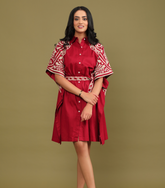 RED ORACLE KAFTAN DRESS