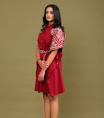 RED ORACLE KAFTAN DRESS