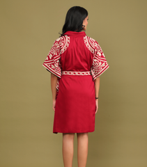 RED ORACLE KAFTAN DRESS