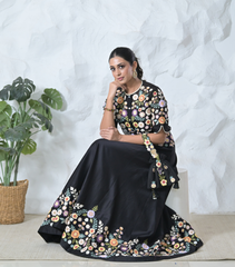 PHOOL-PATTI BLACK LEHENGA SET