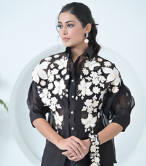 IVORY GARDEN ORGANZA SHIRT COORD SET