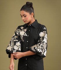 BLACK GOLD ROSE LONG TUNIC CO-ORD SET