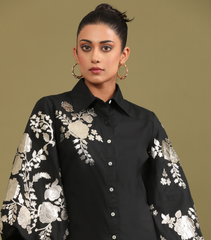 BLACK GOLD ROSE LONG TUNIC CO-ORD SET