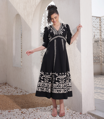 MIDNIGHT MOSAIC FLARED DRESS