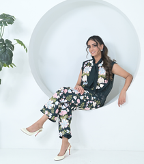 BIG KHUSHBOO CHIFFON SHIRT WITH HEAVY EMBROIDERED PANT SET