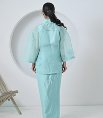 PEARL PETAL SHIRT WITH KNOT SKIRT SET