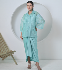 PEARL PETAL SHIRT WITH KNOT SKIRT SET