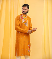 SMALL FLOWER CLUSTER MANGO KURTA SET