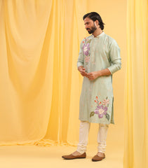 BIGFLOWER AQUA KURTA SET
