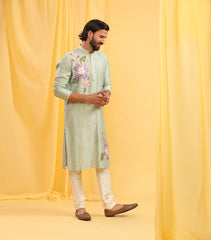 BIGFLOWER AQUA KURTA SET