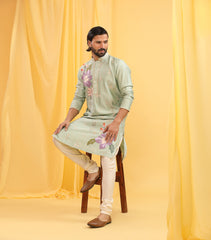 BIGFLOWER AQUA KURTA SET