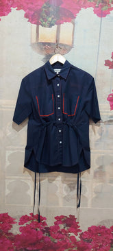 HOOK EYE BIRD EMBROIDERY SHIRT