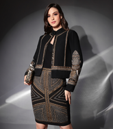 THE OBSIDIAN GLOW JACKET WITH SKIRT SET