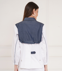 BACK BUTTON DENIM PATCH SHIRT