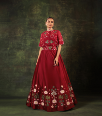 TANIYA ATMARAMANI - PICHWAI RED SERENADE SKIRT SET