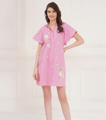 FRILL SLEEVE TUNIC DRESS