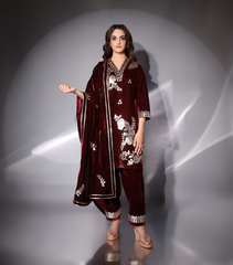 THE IMPERIAL CRIMSON ENSEMBLE KURTA SET WITH DUPATTA