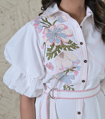 BIG KHUSHBOO DOUBLE BALLOON SLEEVES DRESS
