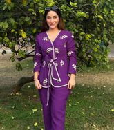 SUGANDH KHANNA MUA - FLORAL TIE UP JACKET SET
