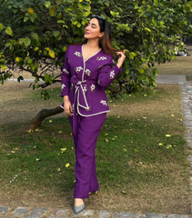SUGANDH KHANNA MUA - FLORAL TIE UP JACKET SET