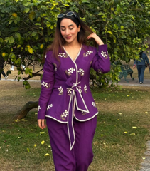 SUGANDH KHANNA MUA - FLORAL TIE UP JACKET SET