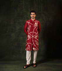 GULRUKH CRIMSON MAZE KURTA SET