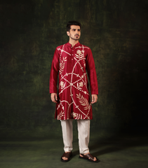 GULRUKH CRIMSON MAZE KURTA SET