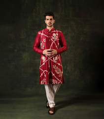 GULRUKH CRIMSON MAZE KURTA SET