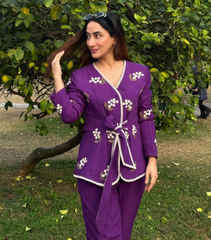 SUGANDH KHANNA MUA - FLORAL TIE UP JACKET SET