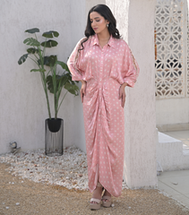 SERAPHINE EMBELLISHED BANDHANI GATHERED DRESS