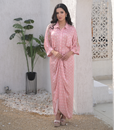 SERAPHINE EMBELLISHED BANDHANI GATHERED DRESS