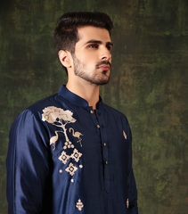 NAVY NEW STORY KURTA SET