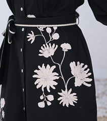 NOIR PETALINE DRESS