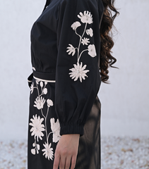 NOIR PETALINE DRESS