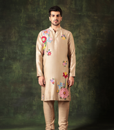 BADA BAGH BEIGE BLOOM KURTA SET