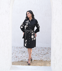 NOIR PETALINE DRESS