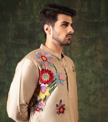 BADA BAGH BEIGE BLOOM KURTA SET
