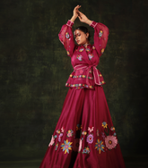 BADABAGH ROSÉ RAAGA ENSEMBLE PEPLUM SET