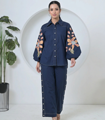 DUPION BIG FLOWER CO-ORD SET