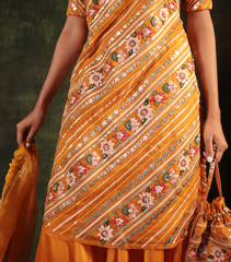 GULRAIZ PICHWAI MANGO SHARARA SET