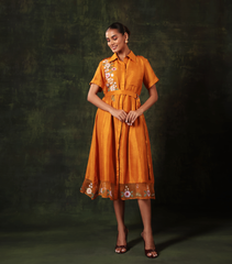 SUNSET PHOOL PATTI A-LINE DRESS