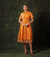SUNSET PHOOL PATTI A-LINE DRESS