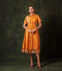 SUNSET PHOOL PATTI A-LINE DRESS