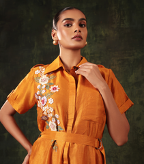 SUNSET PHOOL PATTI A-LINE DRESS