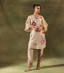 BADA BAGH BEIGE BIZARRE TUNIC SET